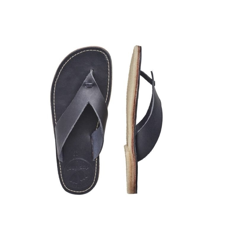 Men's Duckfeet Aero Flip Flops Black | NZ KUWT89436