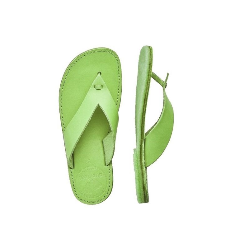 Men's Duckfeet Aero Flip Flops Green | NZ JIBH87294