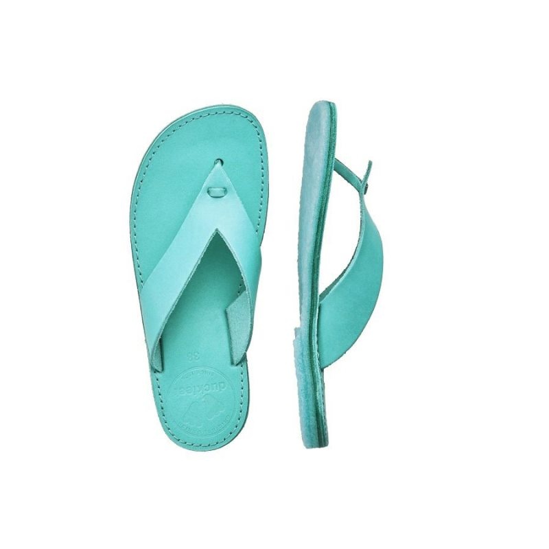 Men's Duckfeet Aero Flip Flops Turquoise | NZ JIBE46895