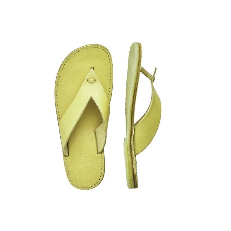 Men's Duckfeet Aero Flip Flops Yellow | NZ LQHI93205