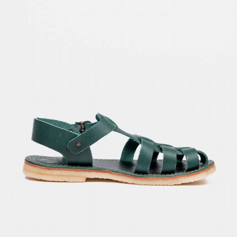 Men's Duckfeet Ringkobing Sandals Green | NZ LEPQ70489