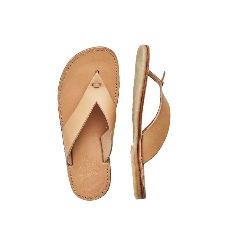 Women's Duckfeet Aero Flip Flops Beige | NZ NCXD64052