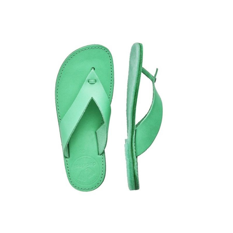 Women's Duckfeet Aero Flip Flops Green | NZ PDSZ92651